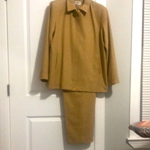 J’ENVIE SPORT pants suit linen like vintage zipper jacket, pants w/side elastic